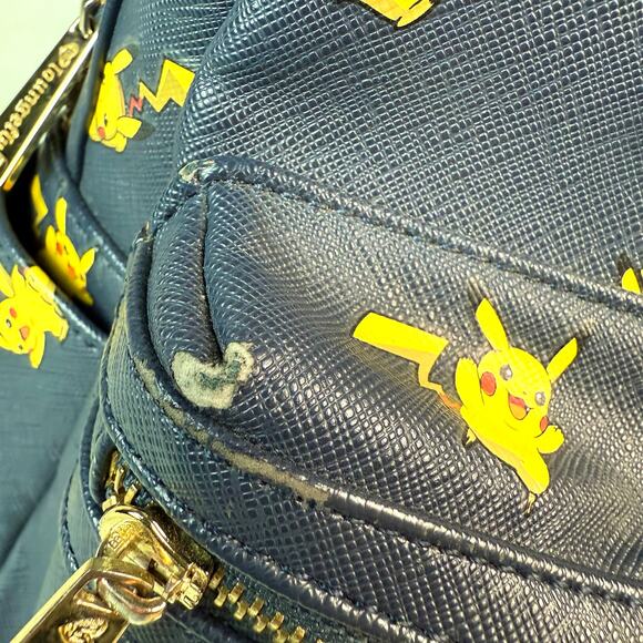 Loungefly X Pokemon Pikachu All Over Print Navy Blue & Yellow Mini Backpack main image 9
